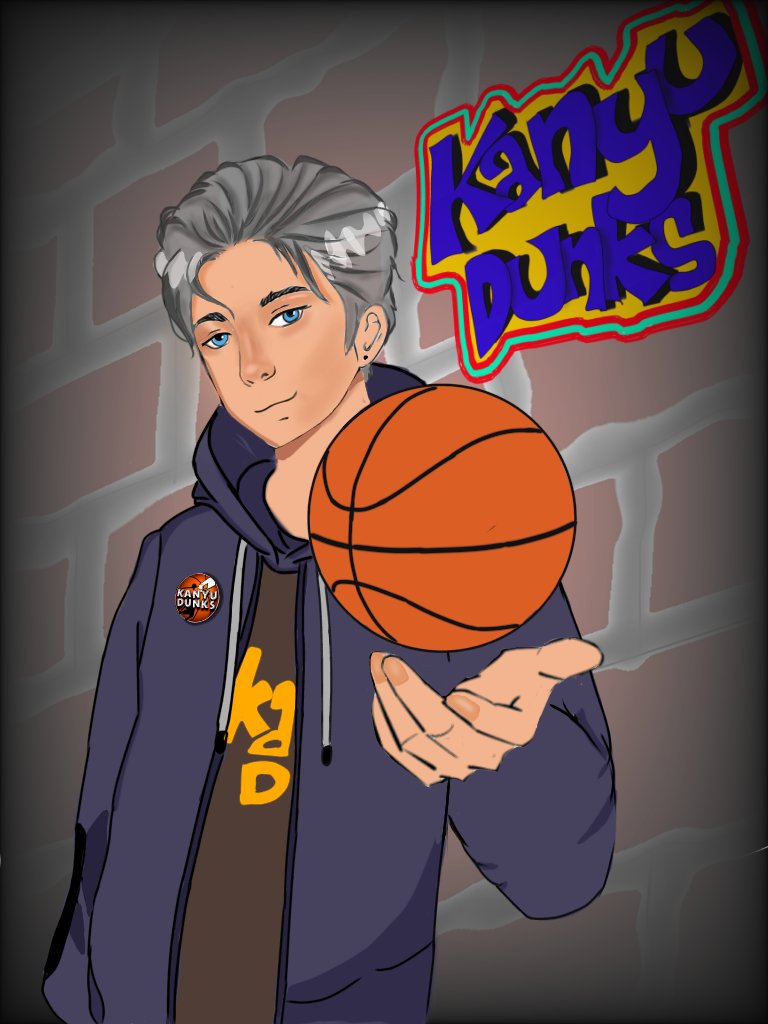Thins140's tweet photo. @kanyudunks Here's my submission .. hope you like my artwork ❤️🏀 #kanyudunks https://t.co/PtbxdHVImL