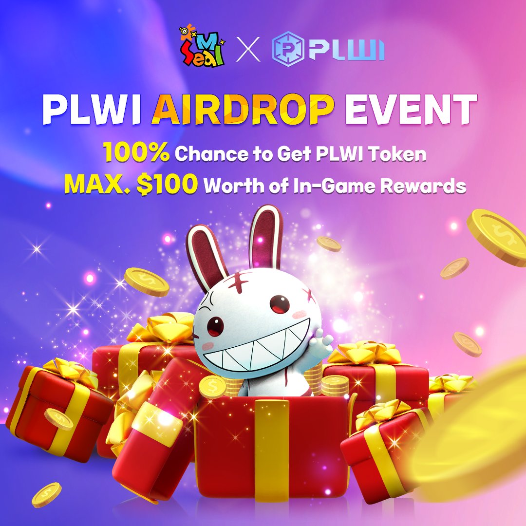 Join us for our exciting PLWI Airdrop Event, starting on March 16th and until the official launch!
Complete all missions to win PLWI and Gacha Box with rewards worth up to $100.

gleam.io/GuA0m/-seal-m-…
