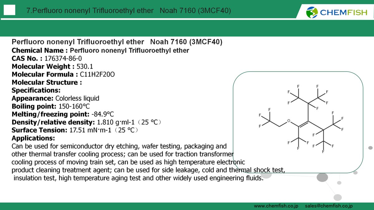 JiaoSunny's tweet photo. CAS：176374-86-0/#3MFC40 alternative #3M #low cost #cheap price，if you are interested,please contact us:sunnyjiao@chemfish.co.jp #manufacturing https://t.co/zdhm5GxDyU