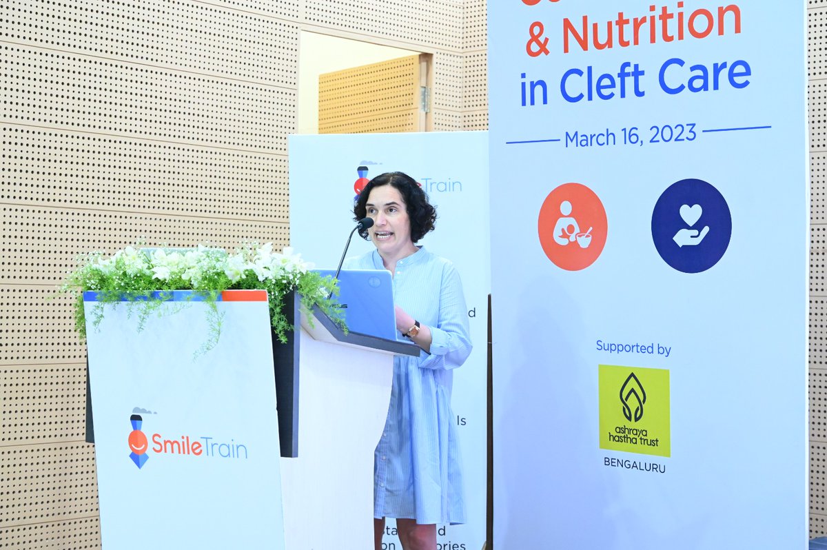 SmileTrainIndia's tweet photo. Smile Train Global Nutrition Programs Director, Dr @_Barbara_Delage demonstrating the breastfeeding techniques for babies with #clefts.
@Smiletrain @AshrayaHastha
#AdvancingCleftNutrition #theFirst1000Days #IndoCleftCon2023 #nutrition https://t.co/ZszQzcGCEk