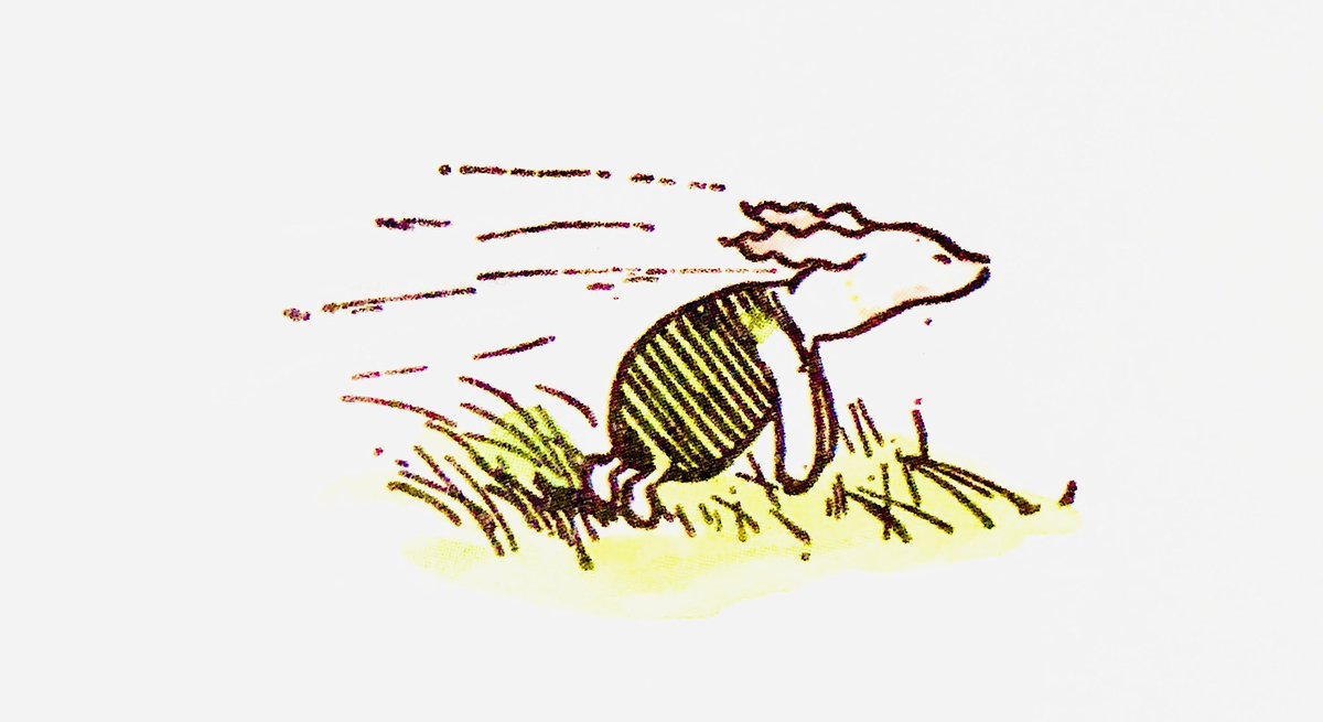 A_AMilne's tweet photo. The wind was against them now, and Pigletβs ears streamed behind him like banners as he fought his way along, and it seemed hours before he got into the shelter of the Hundred Acre Wood, to listen, nervously, to the roaring Gale among the tree-tops. ~A.A.Milne #windy https://t.co/TlepBza4Qs