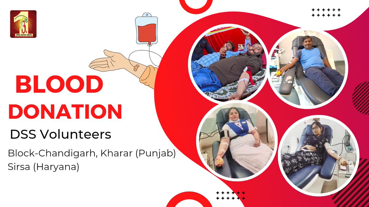 DSSNewsUpdates's tweet photo. #DeraSachaSauda volunteers find pleasure to perform welfare activities for society. Under the guidance of Saint Dr @GurmeetRamRahim Singh Ji Insan, Volunteers donate blood whenever they get a chance to help save someone's life. #TrueBloodPump #Humanity https://t.co/RZccGDuxS0