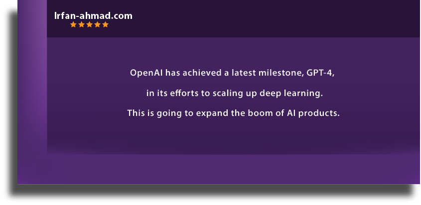 IrfanAhmad1707's tweet image. #gpt4 will extend the boom of #AI products and #PaLMAPI will take the race far away.