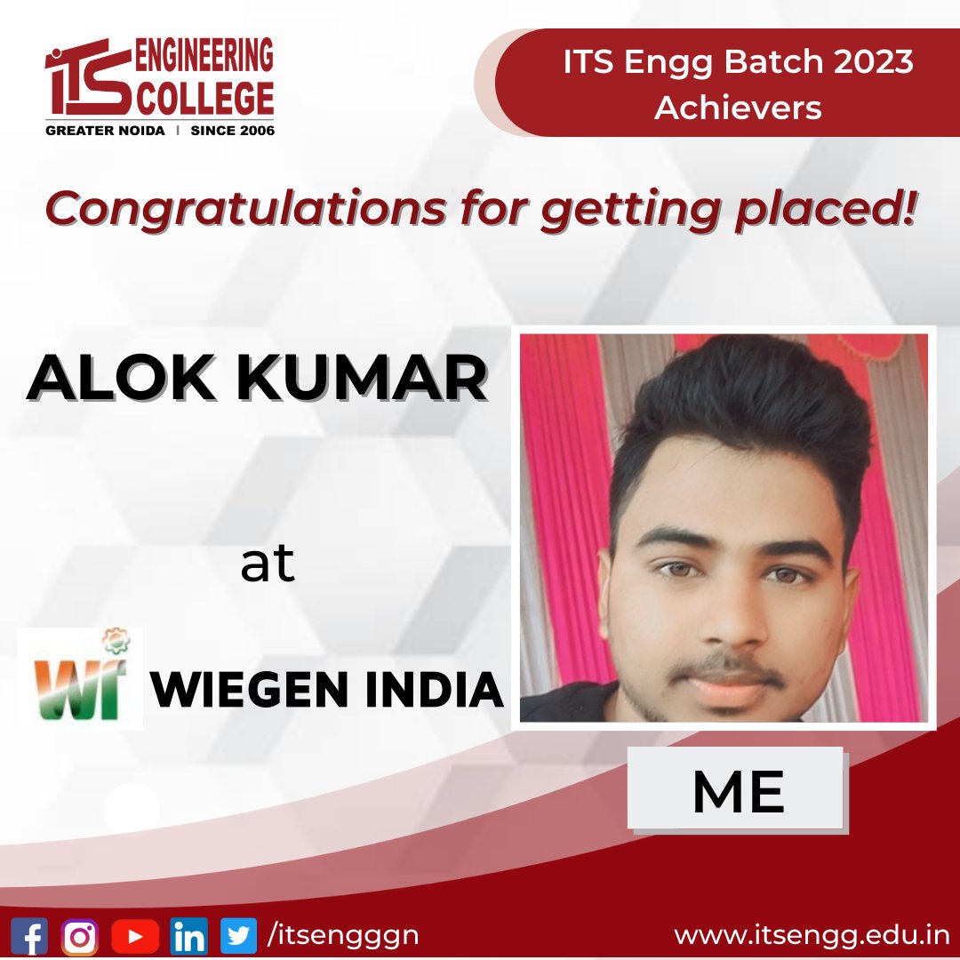 ITSEngggn's tweet photo. It is a pleasure to announce that 3 students of #BtechBatch2023- ALOK KUMAR , ANURAG SINGH & SURAJ VISHVAKARMA have been successfully placed in Wiegen India ITS Engg. College offers their heartiest congratulations for their achievement.
#CRC #placement #itsengg #jobPlacement https://t.co/jCzv18tj9A