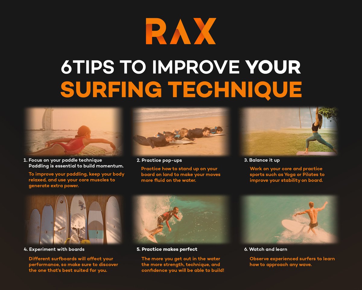 RAXworld_io's tweet photo. Surfing is not difficult to learn yet it is a skillful sport to master 🏄‍♂️ And soon you will have a place to practice all those board skills: RAXworld! 🤩 In the meantime here you have some tips to improve your performance on the 🌊 

#RAXworld #surfingtips https://t.co/ydypxaGmV5