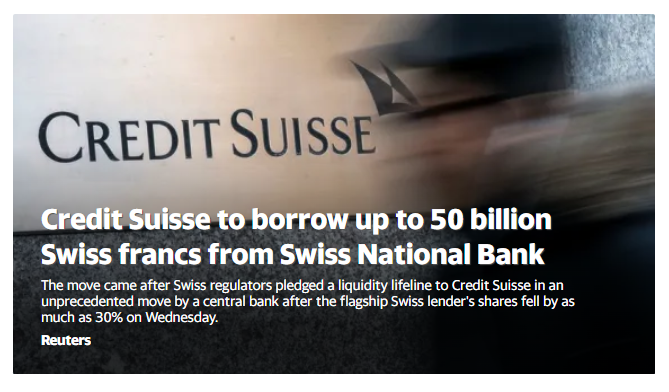 SvdHijden's tweet photo. Morning thoughts 👇

Markets are cheering the move that another CENTRAL bank is saving a PRIVATE bank 😱

I am not taking it! When households leverage themselves to pay bills they end up in the FOOD bank, when banksters mess up they just move to a NEW bank

#CreditSuisse $GOLD https://t.co/SXcOca4sGX