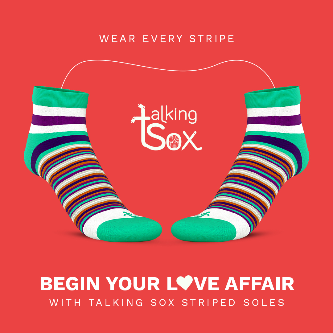 talkingsox's tweet photo. Earned your stripes? Now wear them with pride. Presenting the Talking Sox Stripes Collection for those who fight the good fight daily. Made with a special love for the environment, these #bamboosocks are designed for both work and play. #stripedsocks #socksformen #socksforwomen https://t.co/7B7n6iL76R