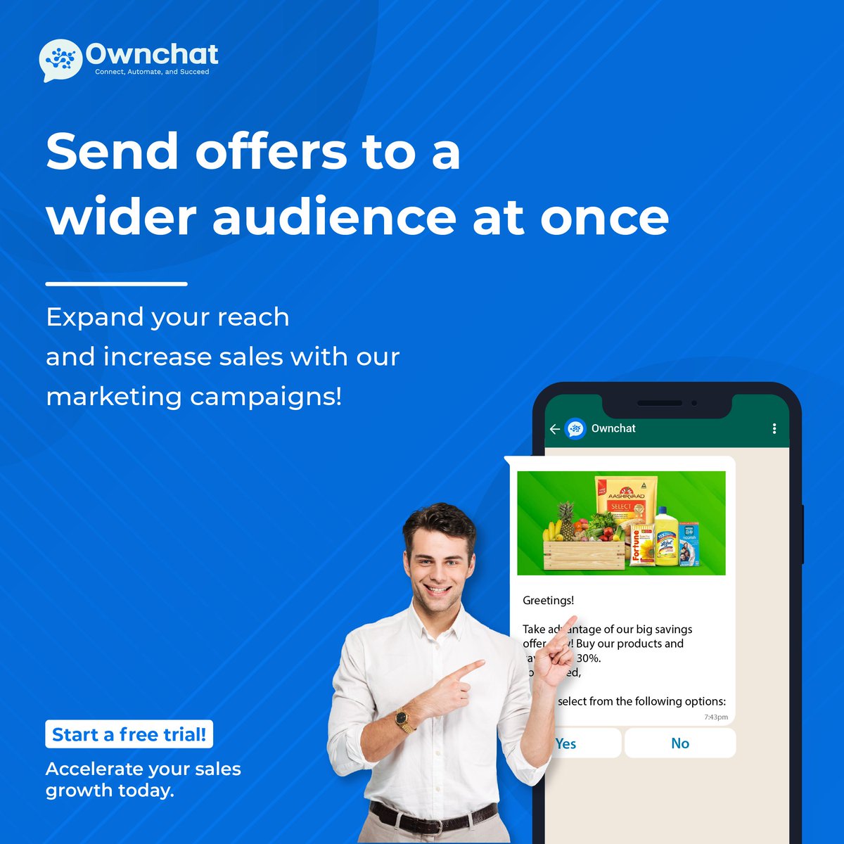 Ownchatofficial's tweet photo. Maximize your sales potential and reach a wider audience with our targeted marketing campaigns.

Start a free trial today!

https://t.co/qpU6cI8ecQ

#ownchat #whatsappapi #whatsappbusiness #sendoffers #bulkmessages #templatewhatsappmessage #whatsapponlinestore #nocodechatbot https://t.co/PeVzrpXymQ