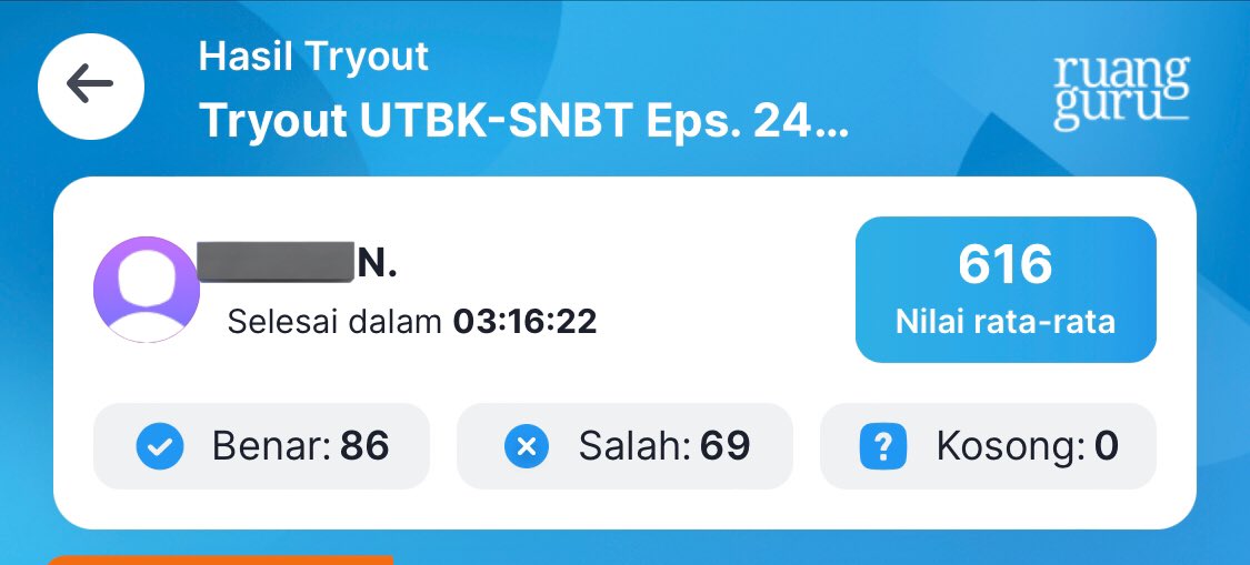 annstudiez's tweet photo. hasil TO RG 24 pertama kalinya tembus 600+ xixixi ttp semangat semwah 😻‼️ https://t.co/6Y4Z3EJZXu