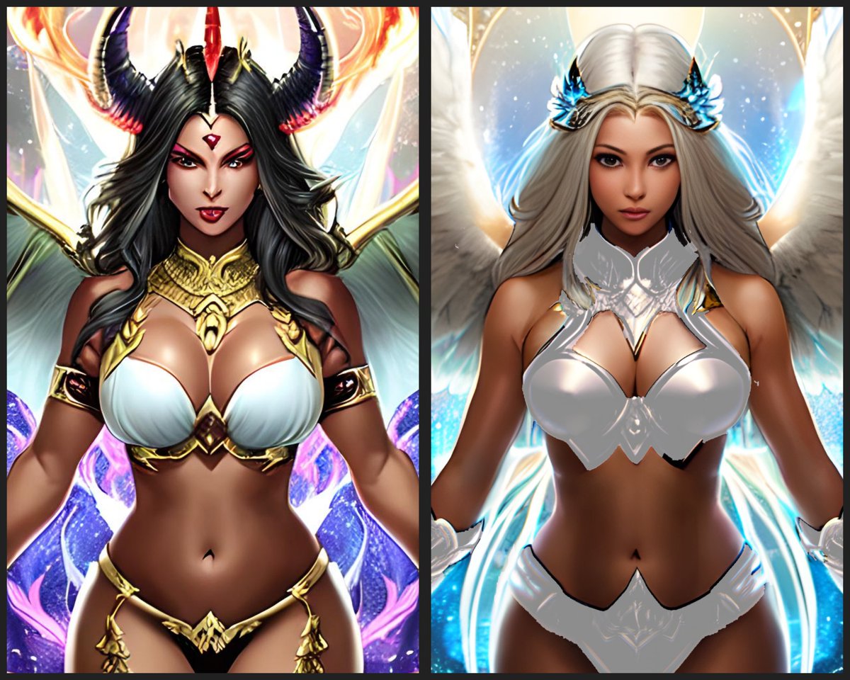 TacoTeamCollect's tweet photo. Looking for a heavenly addition to your NFT collection? 🔥 Look no further than our Angels and Devils NFTs! 😇😈 (COMING SOON).

These sultry creatures are sure to spice up your digital portfolio with their divine beauty and devilish charm. #NFTs #SexyAngels #DevilsNFTs https://t.co/TrMB4xUinM