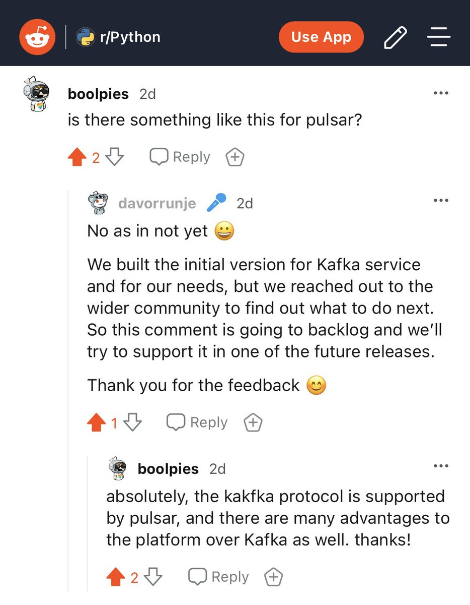 airt_AI's tweet image. Who else is using @apache_pulsar? As in, do you also want us to tackle and supprt it with #FastKafka? 🧐 

bit.ly/FastKafka

#apachepulsar #pulsar