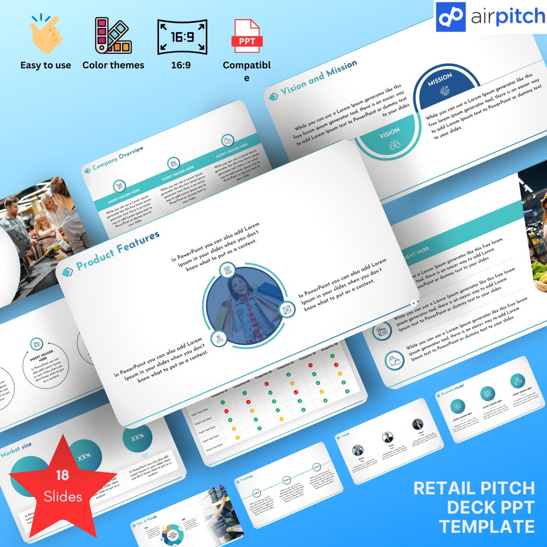 _airpitch's tweet photo. Attention retail startups! 🛍️🚀 Introducing our new retail pitch deck template designed to help you secure funding and take your business to the next level. 

Try our retail pitch deck template today - https://t.co/QyaAuRHiIx 

#RetailStartup #retailrealestate #retailfashion https://t.co/xHj93uWtSx