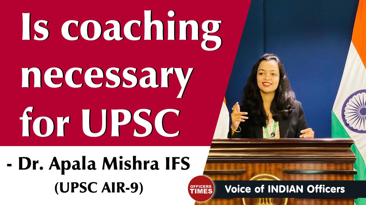 OfficersTimes's tweet photo. Is coaching necessary for UPSC - Dr. @apalamishra_
https://t.co/y8SiT1EXEv
#OfficersTimes #ApalaMishra #IFSApalaMishra #UPSC #UPSC2020 #IndianForeignServices https://t.co/9Zhp3MFMub