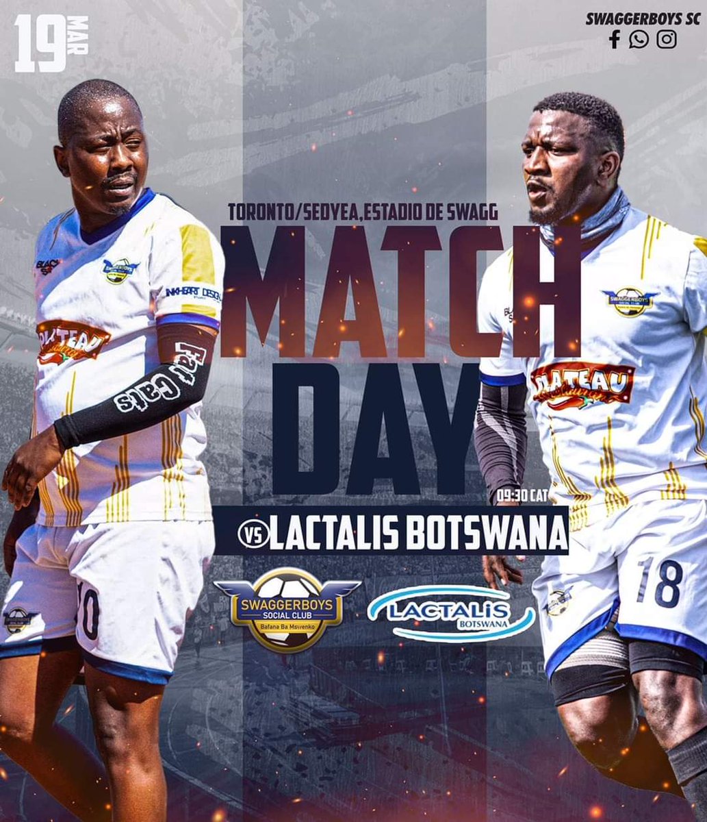 Swaggerboys_SC's tweet photo. 🚨 Fixture Alert 🚨

⚽ Swaggerboys SC vs Lactalis Botswana

🗓️ 19/03/2023 ⛅ 🌼

📍 Estadio de Swagg, Ramotswa

⏰ 0930HRS Kickoff ☀️ 💧🫡

#forevermswenkoforevericonic 
#BafanaBaMswenko https://t.co/fVoZ4oP3Ir
