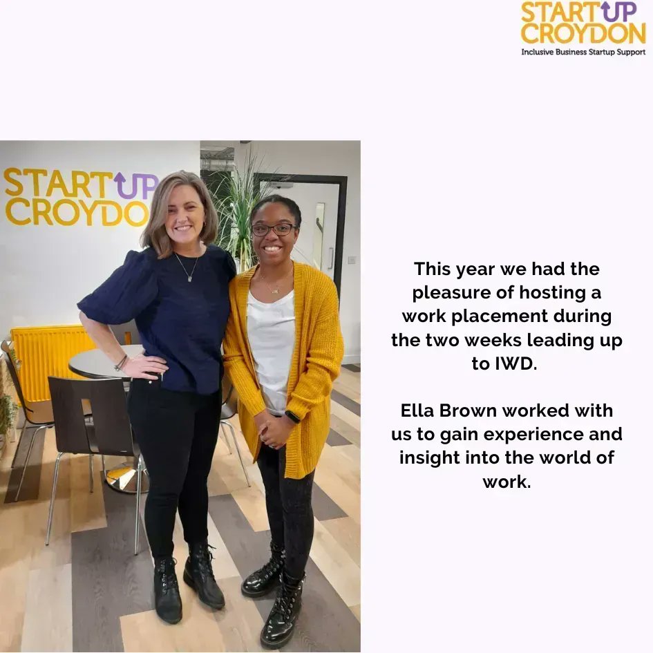Ella is very talented, and well on her way to a career in journalism, so we were very lucky to have her with us for the two-week duration. 

Saffron Saunders- CEO of StartUp Croydon. 

#startupcroydon #workexperience #IWD2023 #placement #experience