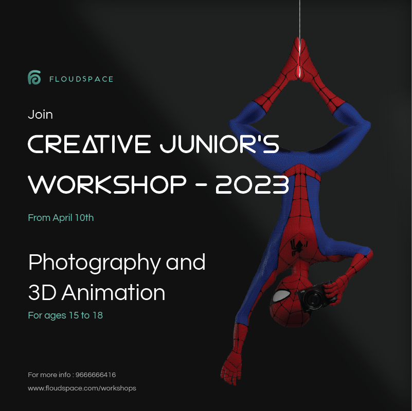 floudspace's tweet photo. We are conducting a workshop for the younger age groups of age 15 to 18 years mentoring Digital photography and 3D Animation.
Our approach to mentor the subject improves the ability to gain creative confidence.
https://t.co/NX5MB4Te6n https://t.co/ZM2sVV1MMD