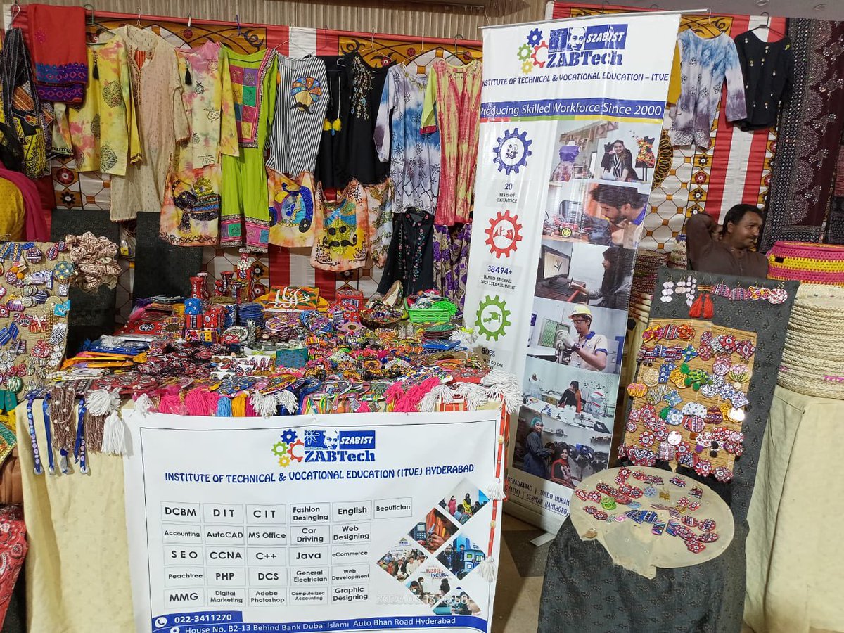 SzabistZabtech's tweet photo. SZABIST ZABTech (iTVE) Hyderabad participated in the exhibition organized by Women Chamber of Commerce.

#szabistzabtechitve #Hyderabad #womenchamberofcommerce #exhibition #TVET #Skills #promotingskills #webuildskills #SkillsEmpowerment #learnandgrow #learnwithzabtech #ZABTech https://t.co/yAVIvEDwwY