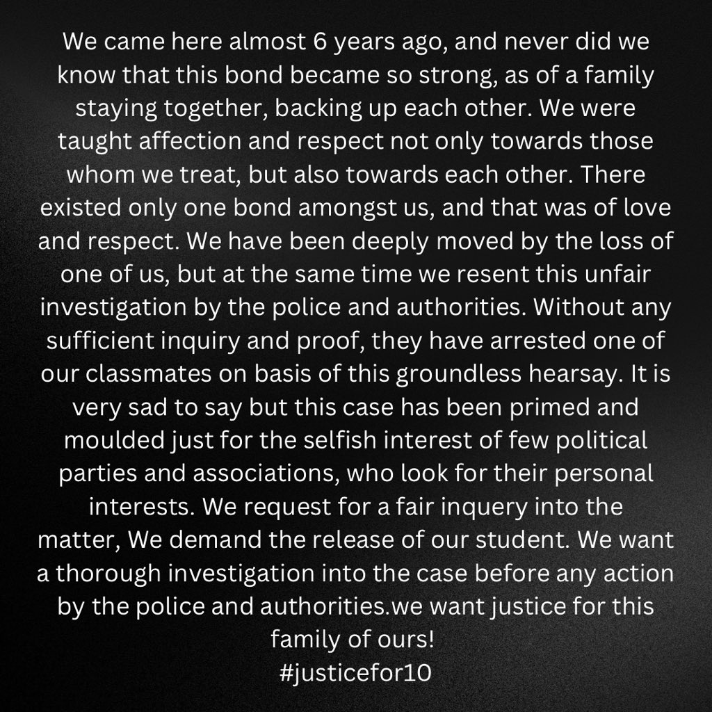Sgrdstudent's tweet photo. #justicefor10
#justiceforarrested
#peaceforpomposh
#pomposh https://t.co/5osoGtqlvT