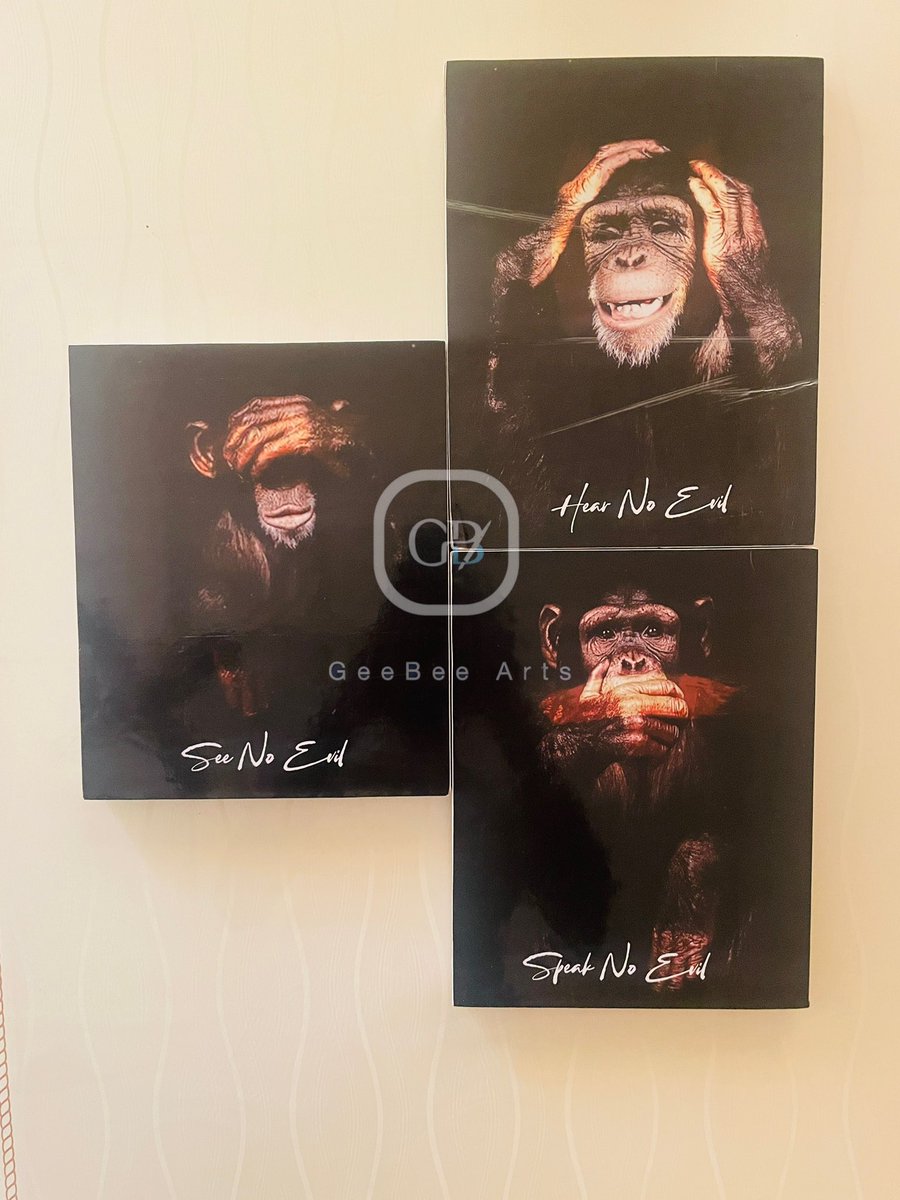 SeeNoEvil-HearNoEvil-SpeakNoEvil..

8”x10” each 🖼️
Up for grabs 

15k
Nationwide delivery 🚚 

#Vendorspototf #Onlinetradefair