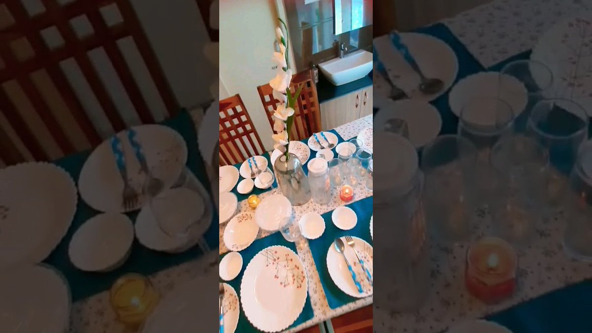 Dining Table Arranging ideas ||BihariMom #diningtable#youtubeshorts#dinner#dinnerspecial#dinnerideas