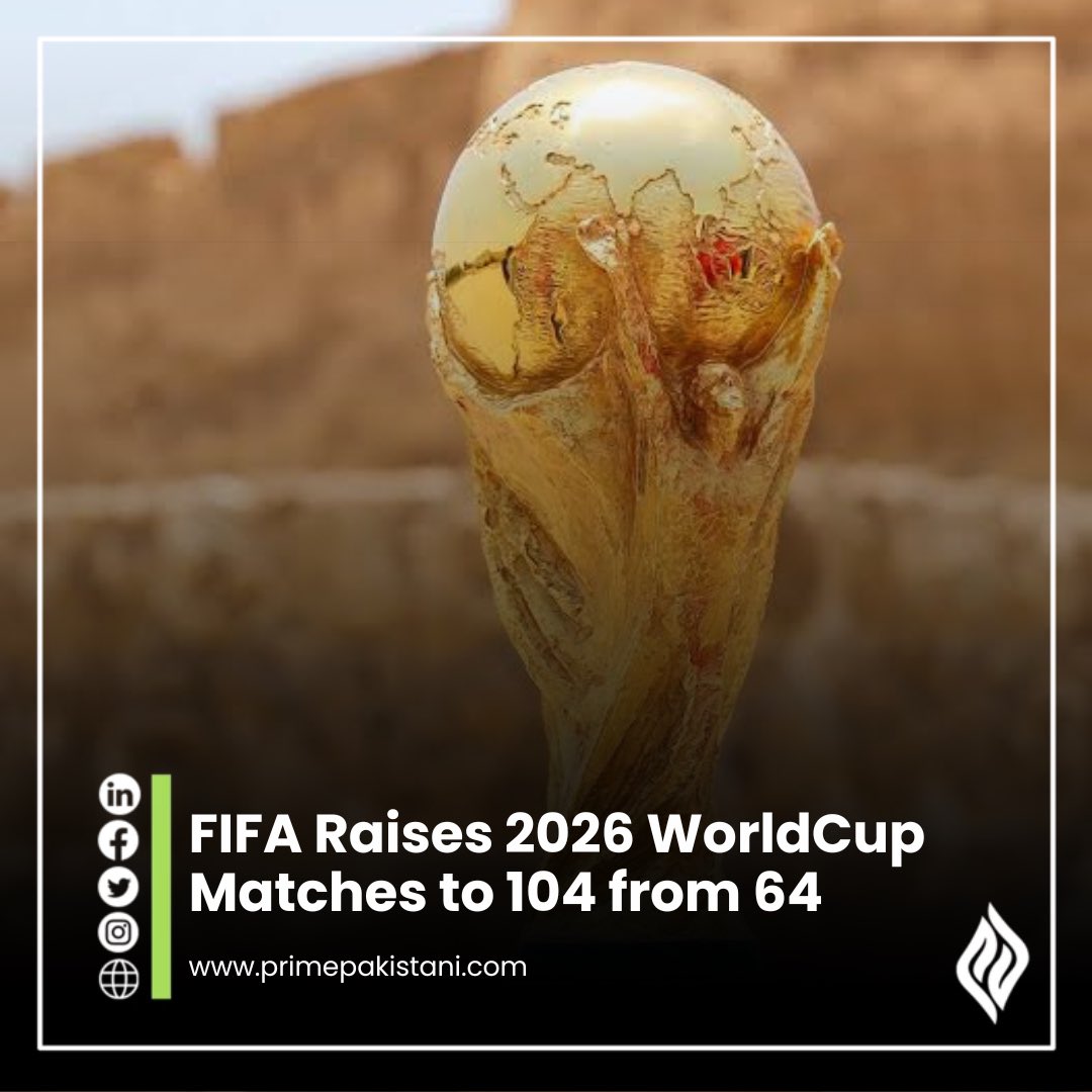 Fifa 2026, 104 matches will played instead of 64, Approved.
.
.
.
Read more at: primepakistani.com
.
.
.
#worldcup #football #soccer #cricket #fifa #fifaworldcup #worldcup2018 #cricketlovers #footballplayer #footballseason #soccerlife #worldcup2022 #fifaworldcup2022