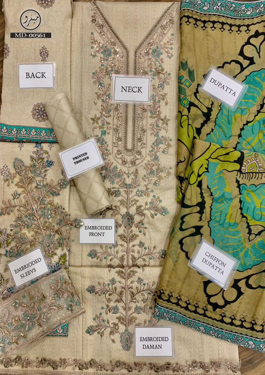 GraceThreadArt's tweet photo. Grace Thread Art
0326 8870000
Re-Stock Alert
brand Maria b Lawn
Code MD 561
*Best QUALITY Lawn👌🏻👍🏻, Maria b Full embroidery Lawn suit with printed chiffon dupatta *
Details 👇🏻
Embroidery HEAVY sequences EMBROIDERED FRONT ,no need to aplic.
Daman embroidery Patch https://t.co/3cPvKZlT6J