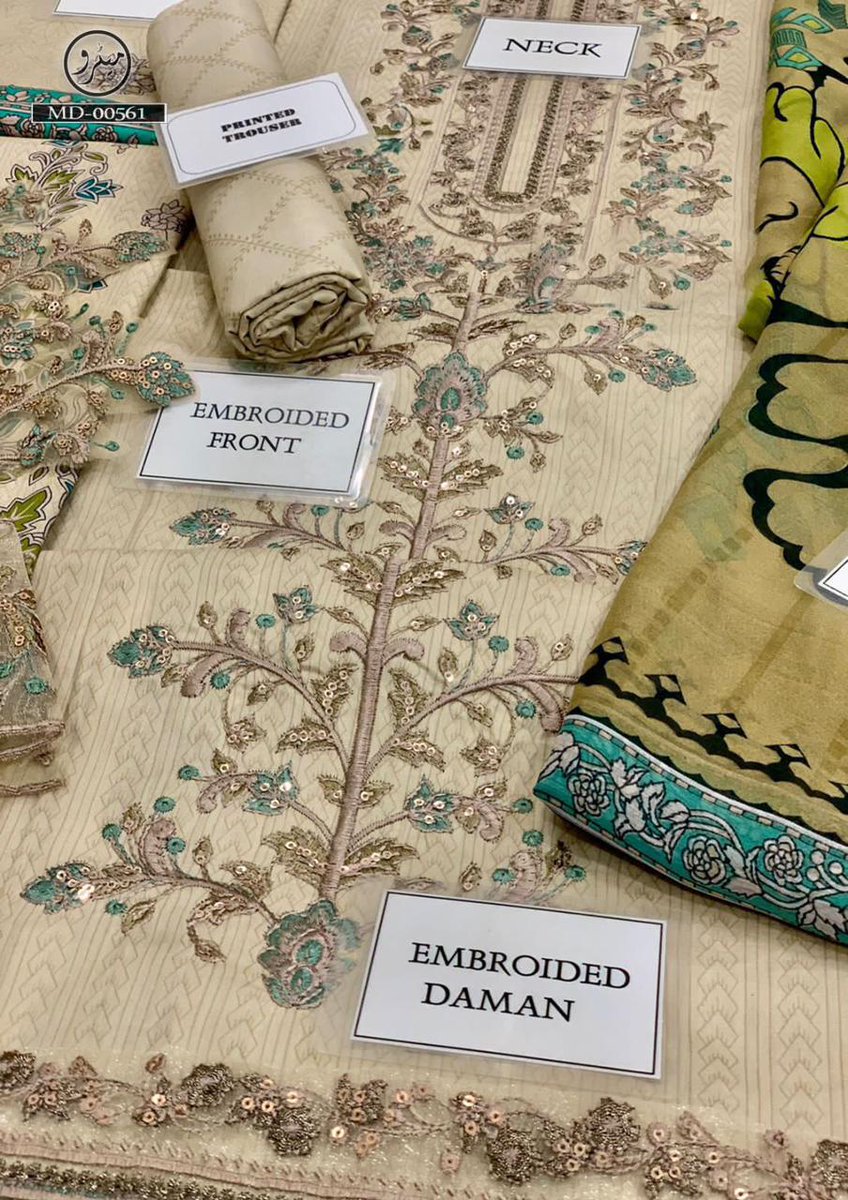 GraceThreadArt's tweet photo. Grace Thread Art
0326 8870000
Re-Stock Alert
brand Maria b Lawn
Code MD 561
*Best QUALITY Lawn👌🏻👍🏻, Maria b Full embroidery Lawn suit with printed chiffon dupatta *
Details 👇🏻
Embroidery HEAVY sequences EMBROIDERED FRONT ,no need to aplic.
Daman embroidery Patch https://t.co/3cPvKZlT6J