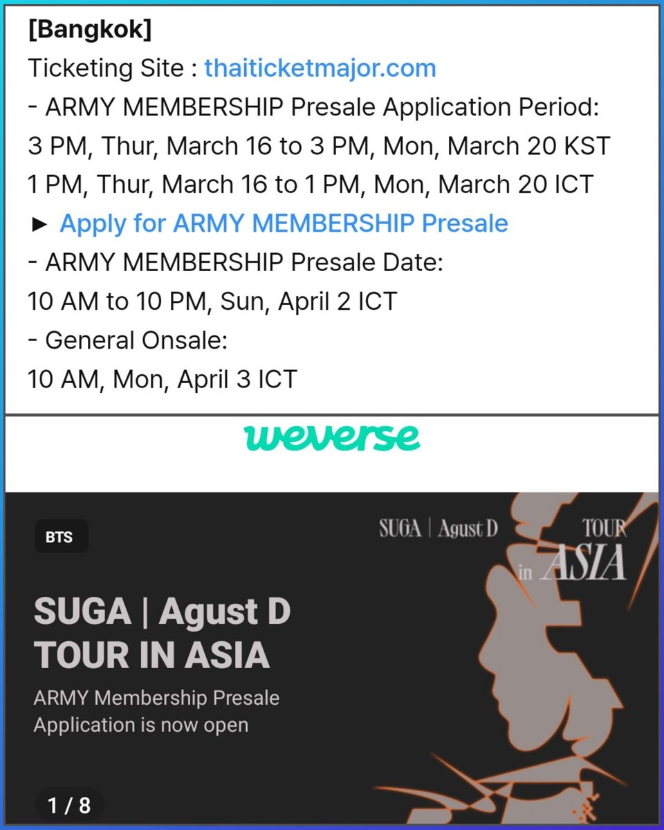 BDKpopCorner's tweet photo. (FINAL CALL)
Last minute registration open for Agust D Asia Tour!
Inbox for details.
Late Budget: 70-85k BDT
Air+Accommodation+Visa+Concert

#BDKC #bdkpopcorner #bangladesh #AgustD_Tour #AgustD #suga_agustd_tour #suga_agustd_tour_in_bangkok
#AgustD_SUGA_Tour https://t.co/TK20s7jG1y