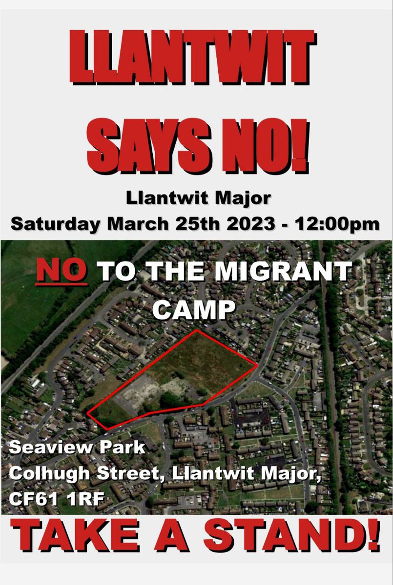 StanVoWales's tweet photo. Bit by bit our history - our cities,  towns, and hamlets are being SWAMMPED. RESIST @ukhomeoffice @MarkDrakeford @WelshLabour @SuellaBraverman https://t.co/02UTfEC7OL