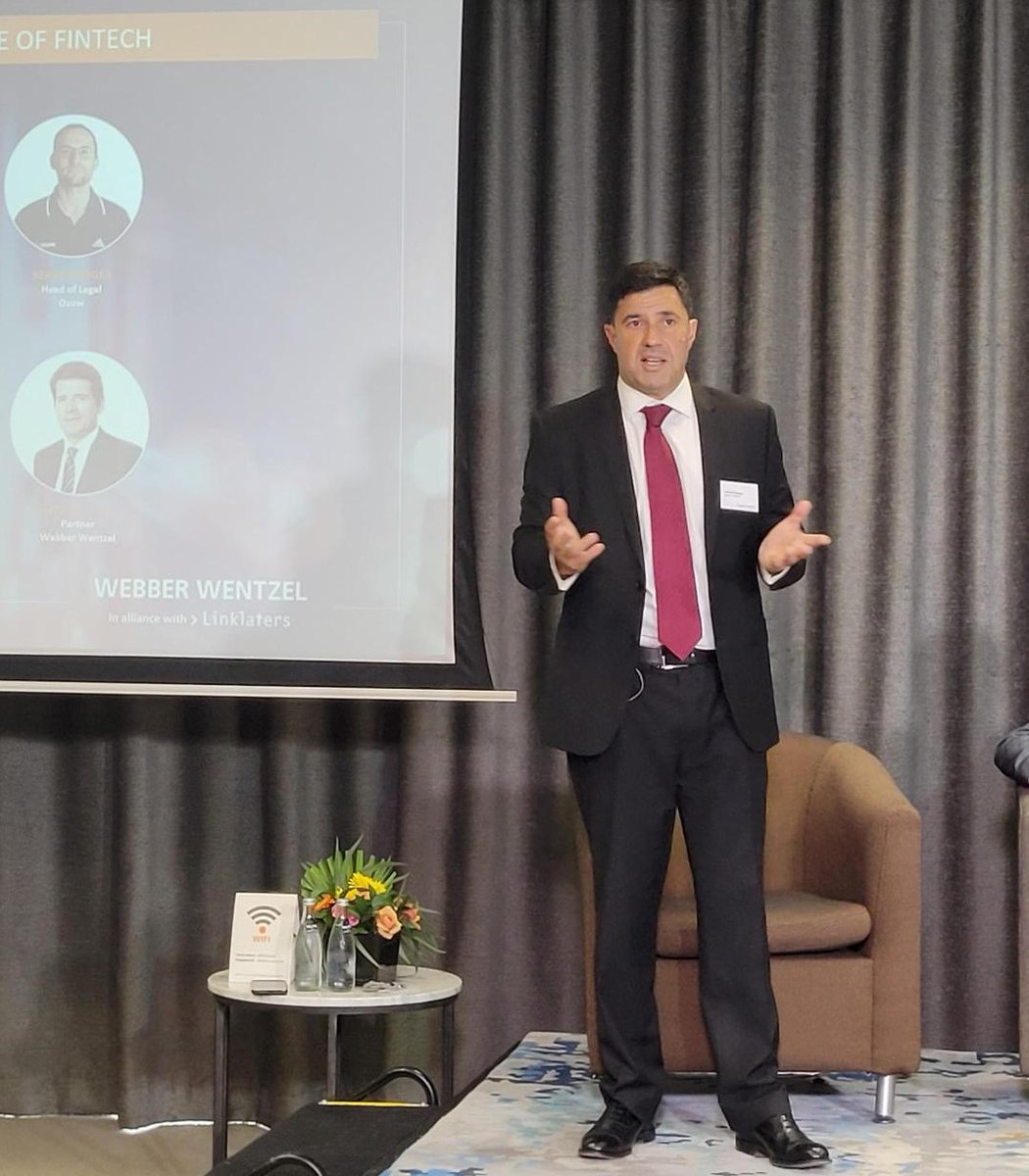 webberwentzel's tweet photo. @Entersekt @OzowPay In his opening remarks, moderator Christoff Pienaar said: "Convergence, risk-based regulation and funding for scaling beyond our borders is key for the success of the Fintech sector and financial services in general in South Africa & Africa." #FinTech #FinTechBreakfastSeminar https://t.co/nav8a6SjLY