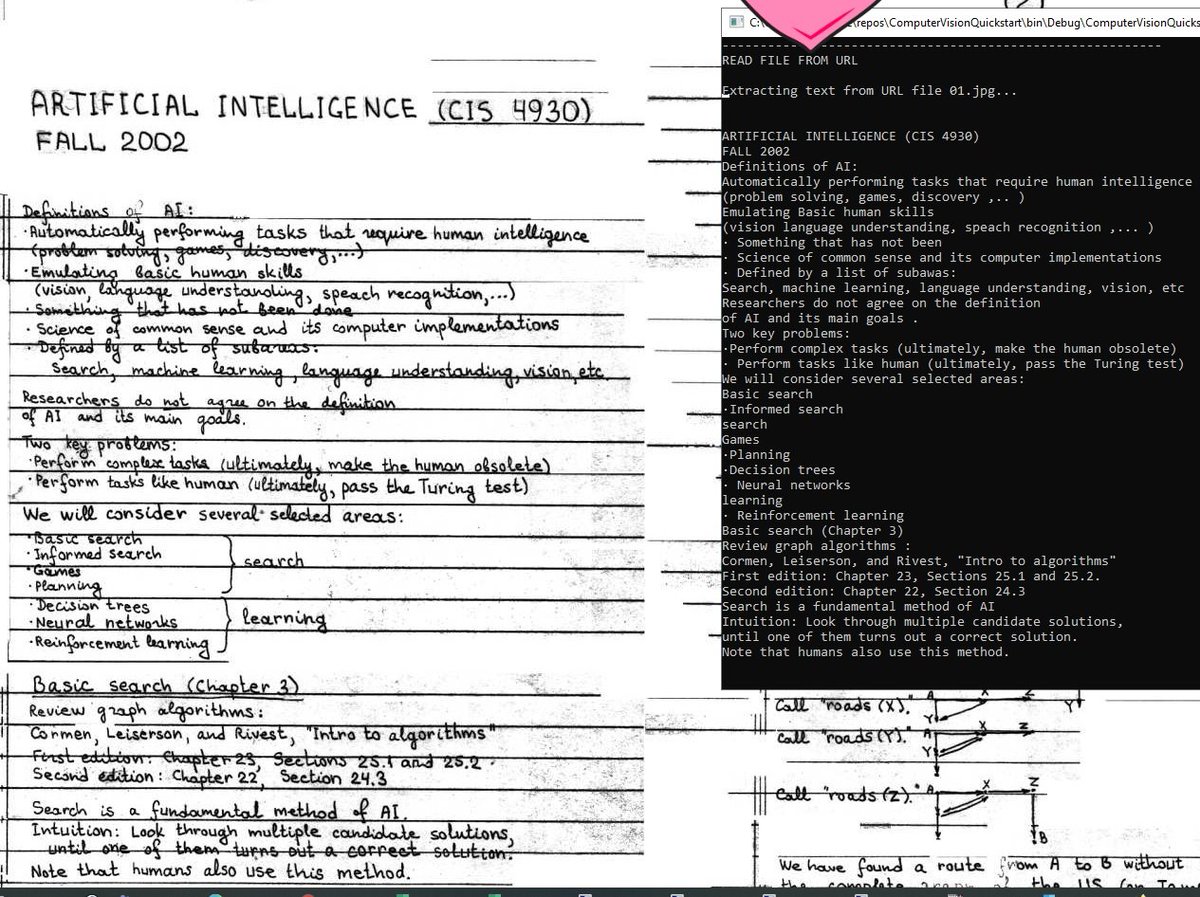chaynisar's tweet image. Wow too accurate, few lines of code and azure cognitive service read the handwritten document with so much accuracy 

#100daysofcoding
#ArtificialIntelligence
#CognitiveService
#Azure