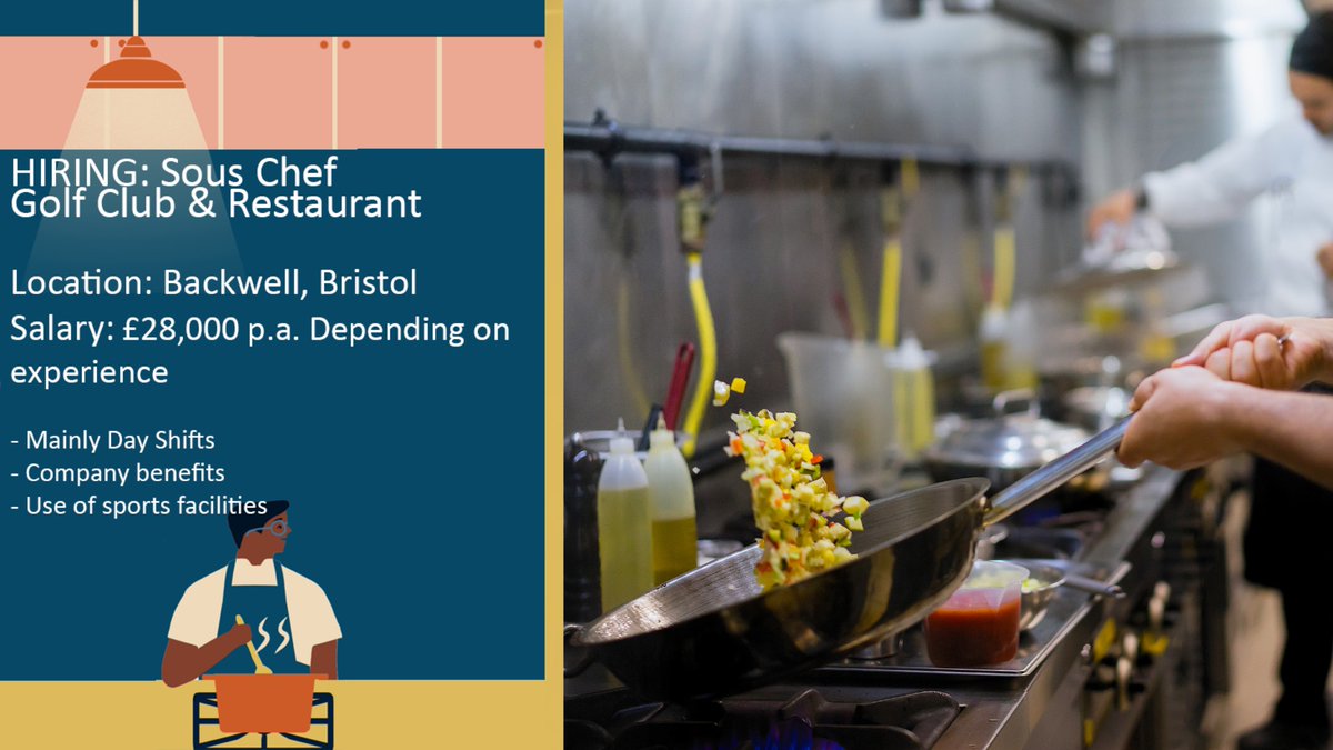 HIRING: Sous Chef, Golf Club &amp; Restaurant

Location: Backwell, Bristol

ttwrecruit.co.uk/job/sous-chef-…

#TTWRecruitment #recruitmentagency #hospitalityjobs