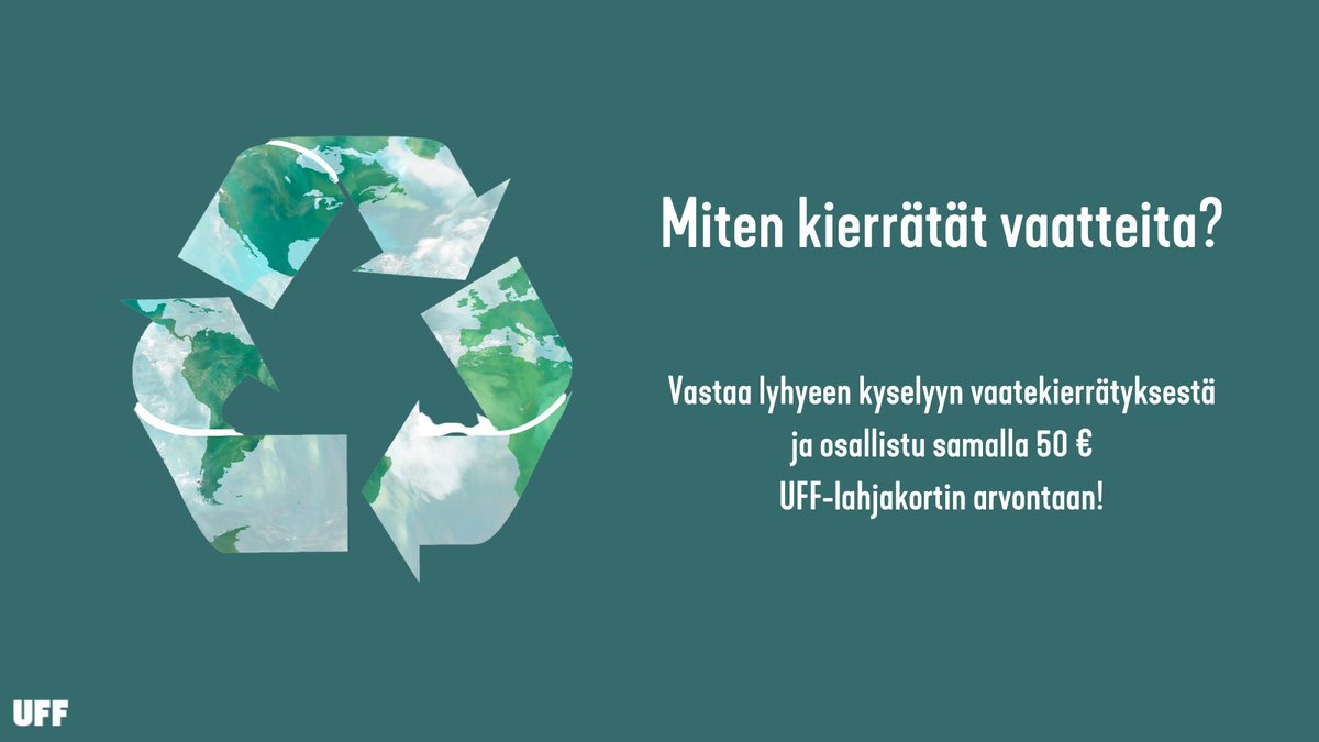 Suomalaiset ovat ahkeria vaatekierrättäjiä. UFF:lle lahjoitetaan vuosittain n. 12-13 miljoonaa kiloa uudelleenkäyttöön soveltuvia vaatteita. Kerro miten kierrätät vaatteita ja osallistu lahjakortin arvontaan!
Vastaa kyselyyn: link.webropol.com/s/mitenkierrat…
#vaatekierrätys #kiertotalous