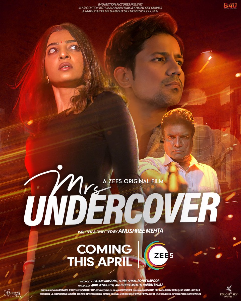 Direct Digital Release.. #MrsUndercover by @anushreeAmehta, ft. @radhika_apte @vyas_sumeet & #RajeshSharma, premieres this April on @ZEE5India. @AbirSenguptaa @vaarunbajaj @SunilOfficial #IshanSaksena #RohitKapoor @manish_kalra_ #JaadugarFilms #KnightSkyMovies @B4UMotionPics