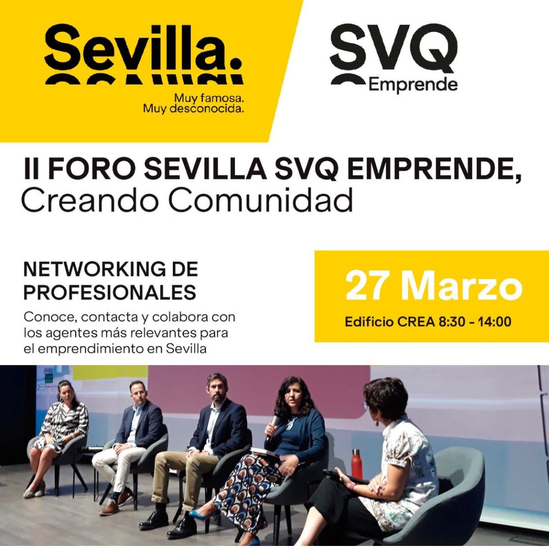 Loyola Initiatives (@in_loyola) on Twitter photo 27 Marzo, Edificio CREA, 8:30-14:00. 🗓️
Networking, talleres, Alianza para el Emprendimiento en Sevilla y mucho más.
¡Únete a la comunidad emprendedora de Sevilla! 🌟💡
Inscripciones: 👇
bit.ly/42fhLzK
<a href="/SVQ_Emprende/">SVQEmprende | Sevilla Ecosistema Startup & I+D+i</a>
#emprendimiento #Sevilla 27 Marzo, Edificio CREA, 8:30-14:00. 🗓️
Networking, talleres, Alianza para el Emprendimiento en Sevilla y mucho más.
¡Únete a la comunidad emprendedora de Sevilla! 🌟💡
Inscripciones: 👇
bit.ly/42fhLzK
<a href="/SVQ_Emprende/">SVQEmprende | Sevilla Ecosistema Startup & I+D+i</a>
#emprendimiento #Sevilla