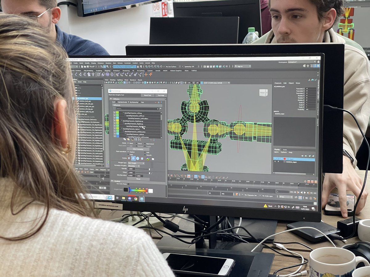 vfx_workshop's tweet photo. Préparer le personnage afin de pouvoir l’animer 😊 #vfxworkshop #ecole #vfx #paris #3dschool #3dstudent #vfxschool #vfxstudent #3dsetup #rigging #welovevfx https://t.co/alBOJiNlv2