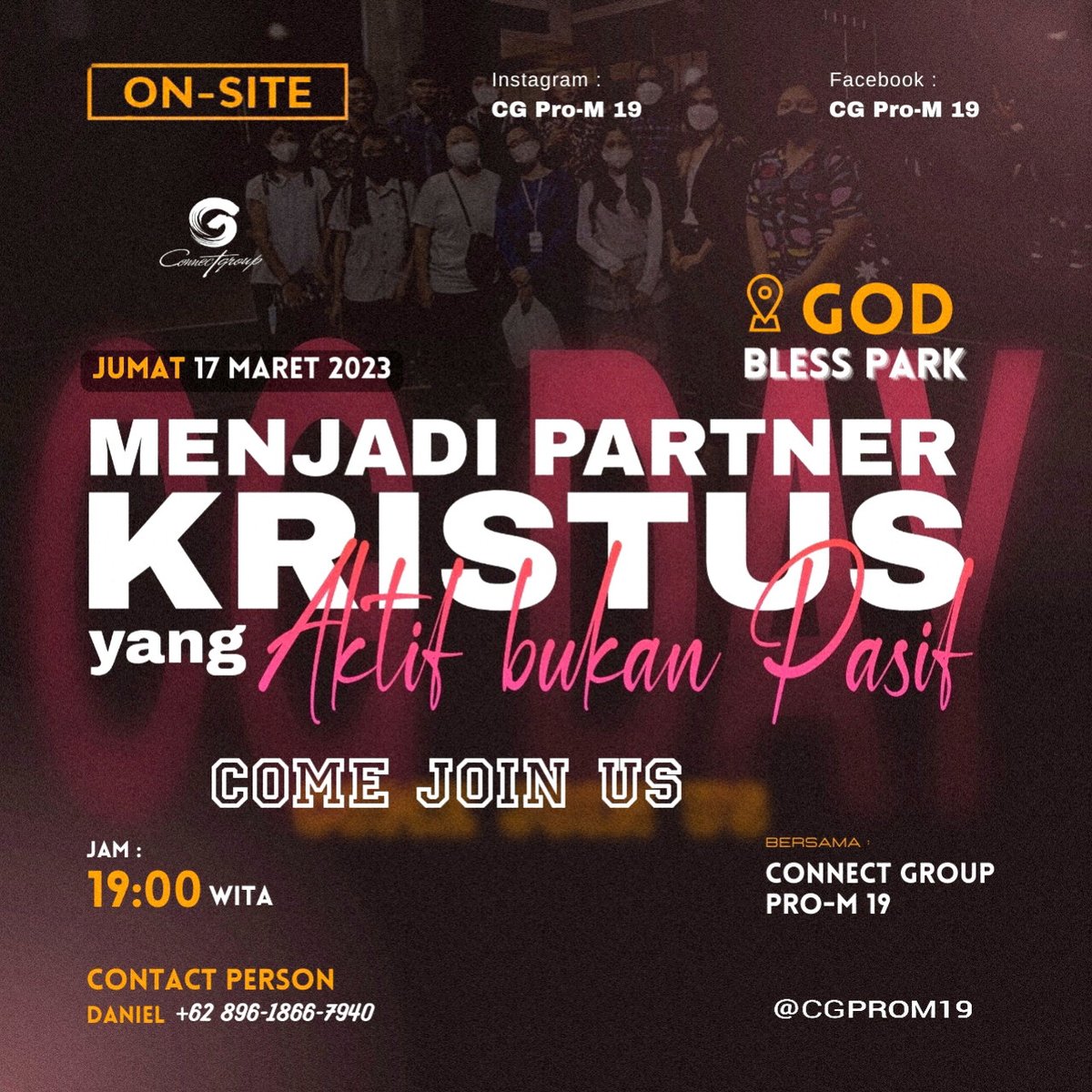 cgprom19's tweet photo. Matius 11:28 (TB)  Marilah kepada-Ku, semua yang letih lesu dan berbeban berat, Aku akan memberi kelegaan kepadamu.

📆 Jumat, 17 Maret 2023
🕖 19:00 Wita
📍 God Bless Park

#connectgroup 
#cgprom19 
#gmsmanado
https://t.co/Ip3NHCV9i6 https://t.co/mgs18ew5L4