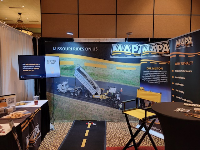 MoAsphalt's tweet image. Stop by the MAPA booth at the Transportation Engineers Association of Missouri Conference today and tomorrow morning at the Chateau on the Lake in Branson, MO and learn more about the benefits of asphalt!  moasphalt.org 
#Asphalt 
#MOTeam
