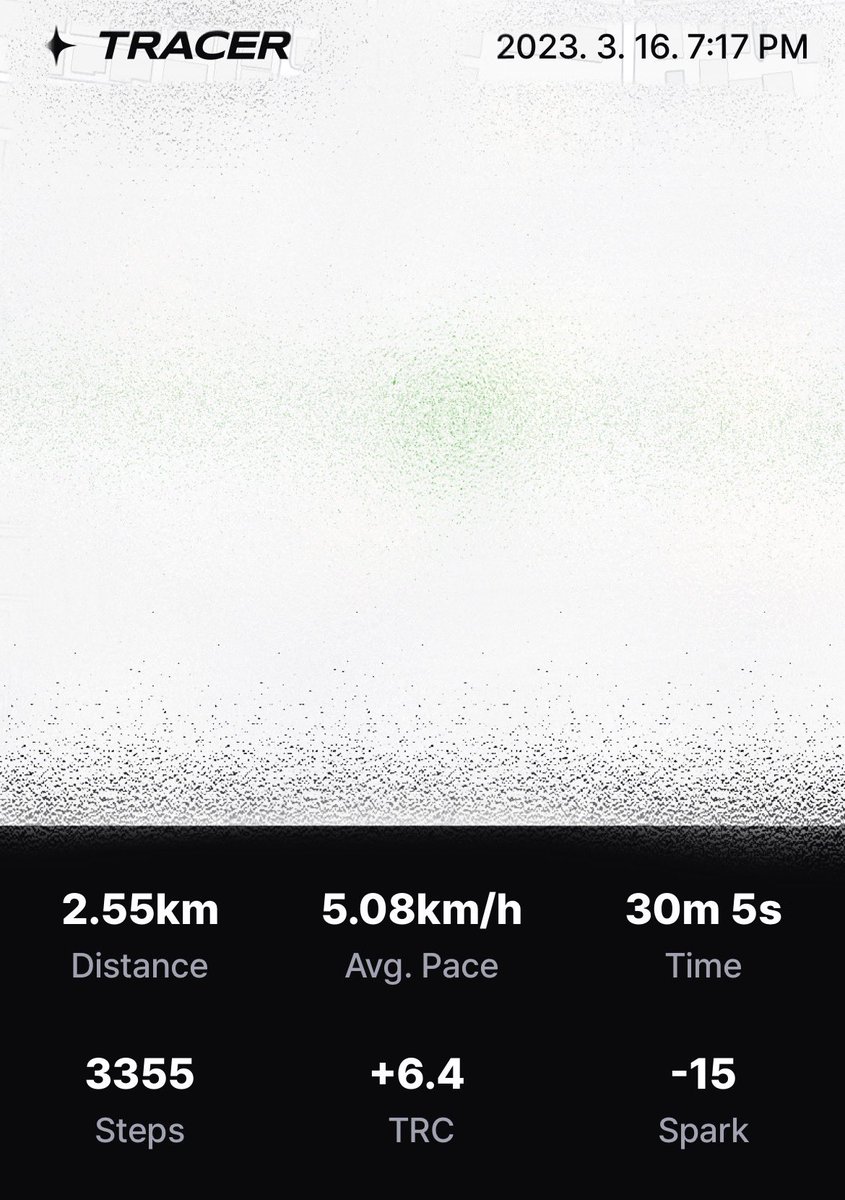 #TRACER
今日のワークアウト
やっとレースリセット分のXPを消化。
@Official_Tracer #M2E #TRACER_M2E #TRACER_NFT
#bTwitFi #TwitDao #NFT #Byten