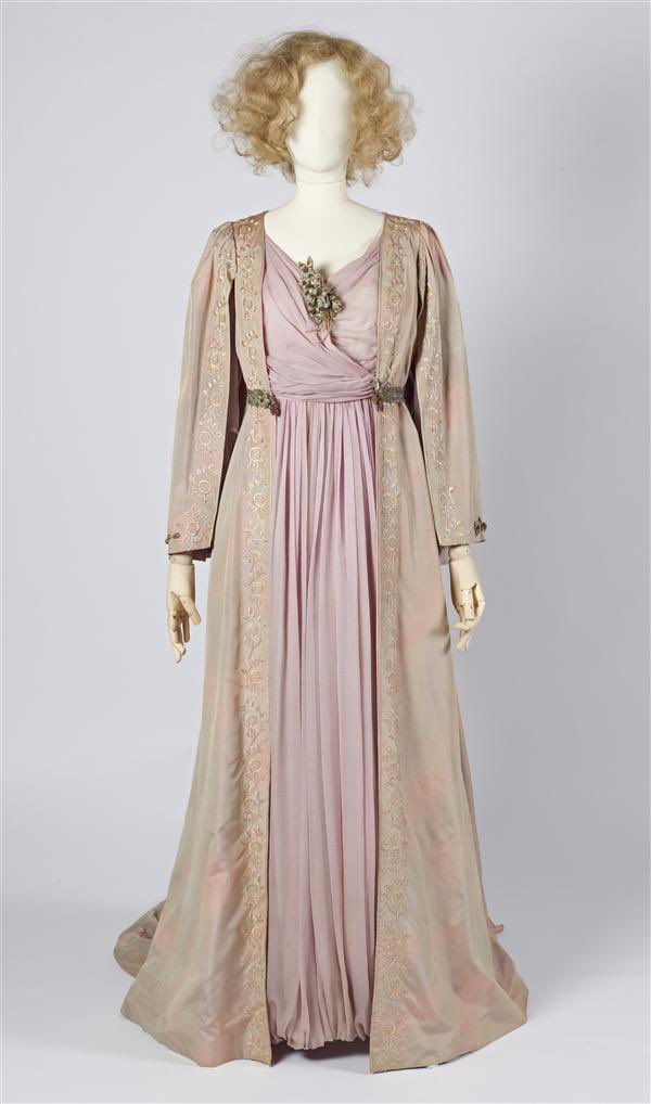 fashion nova mermaid dress Pink Satin Titanic Era Evening Dress, ca. 1912 – ANTIQUE GOWN main image 1