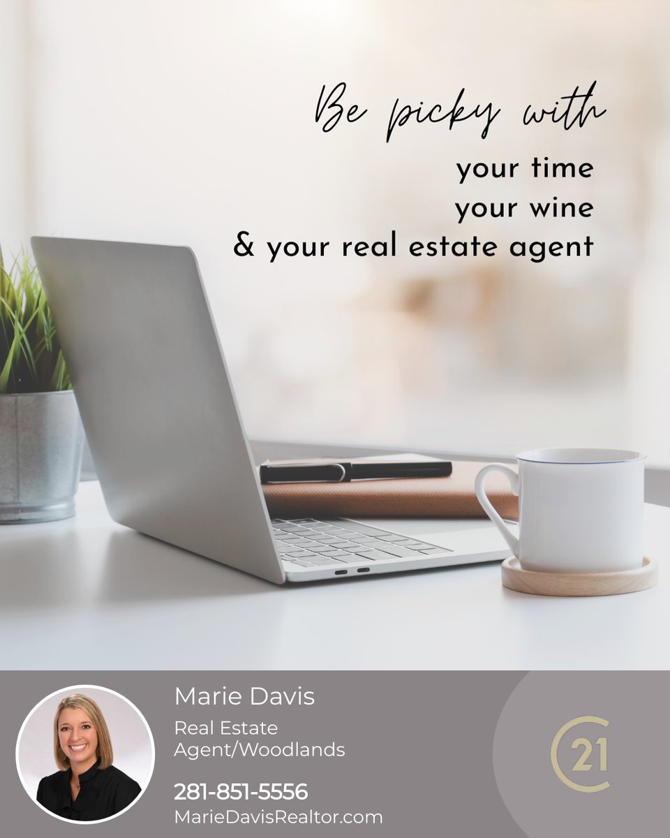 mariedavishomes's tweet photo. When you work with me, I promise to make the home buying experience as smooth as possible!
Call me anytime; I'd love to help! 📲
Marie Davis
Century 21 Realty Partners
281-851-5556
https://t.co/yTZ1oPirYx
#BePicky #Time #Wine #RealEstateAgent #Realtor #RealEstate #C21 https://t.co/6Ns1eYD2im