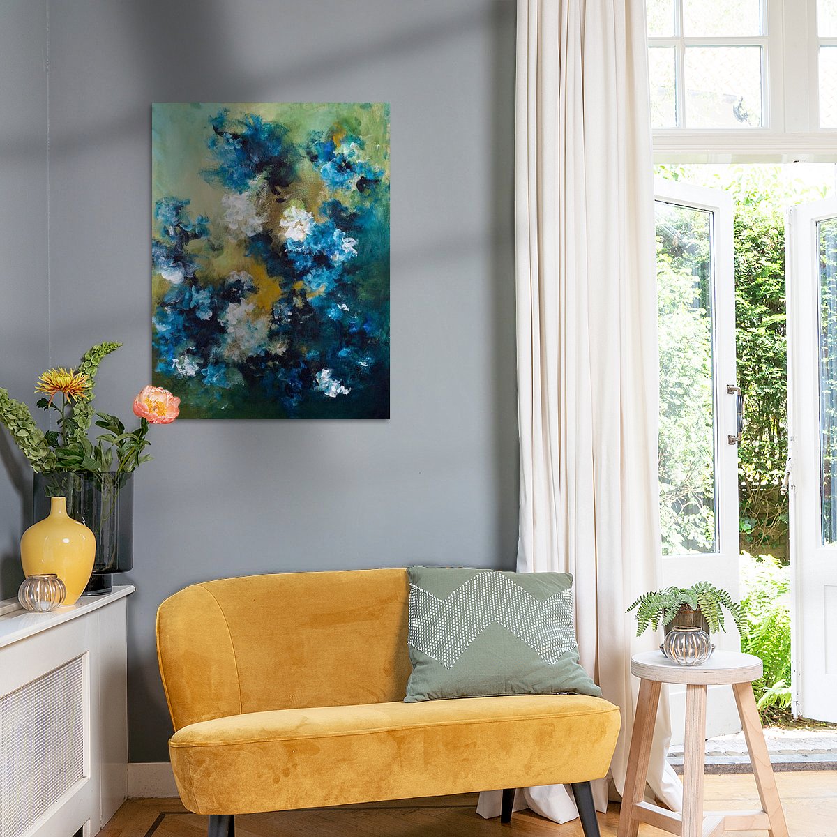 qeimoy's tweet photo. 'Classical Blues' is als #canvasprint verkocht. Hou je vd Qeimoy bloemenstijl maar liever met ingetogener kleurenpalet, dan is dit werk heel geschikt! En: past in  veel #woonstijlen. 
#werkaandemuur  #bloemenschilderij #interieur #wooninspiratie #qeimoy https://t.co/3AGnF5pCal