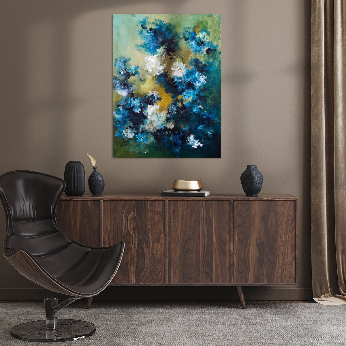 qeimoy's tweet photo. 'Classical Blues' is als #canvasprint verkocht. Hou je vd Qeimoy bloemenstijl maar liever met ingetogener kleurenpalet, dan is dit werk heel geschikt! En: past in  veel #woonstijlen. 
#werkaandemuur  #bloemenschilderij #interieur #wooninspiratie #qeimoy https://t.co/3AGnF5pCal