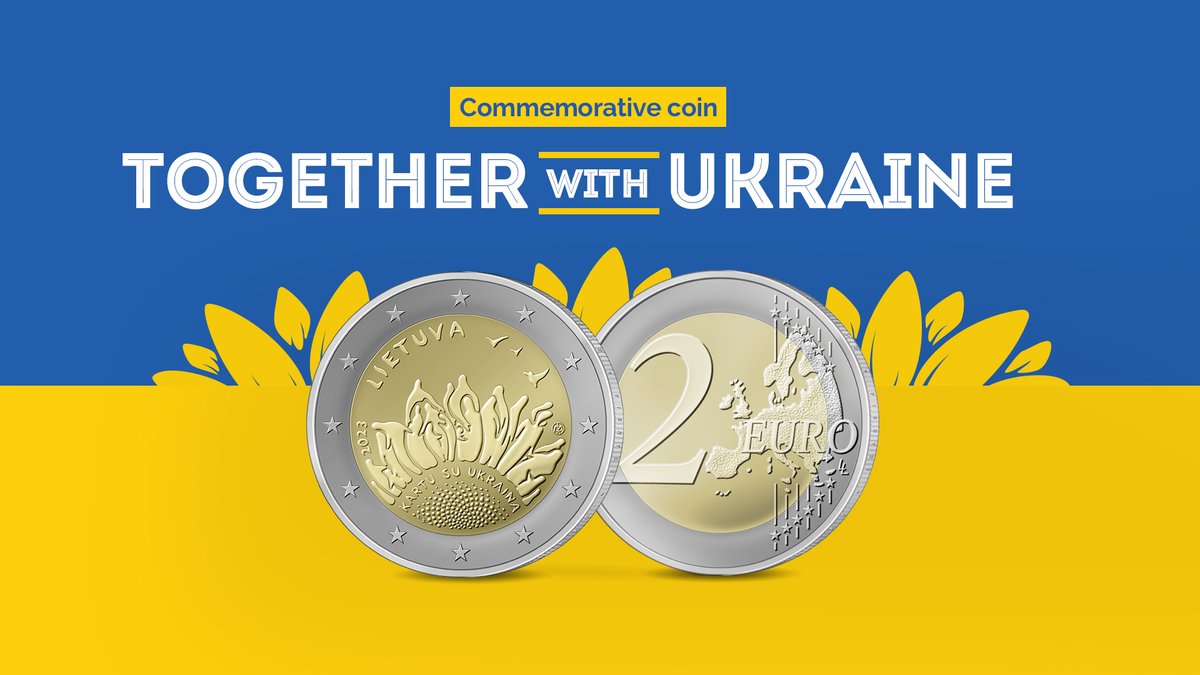 Lietuvosbankas's tweet photo. 🇱🇹❤️🇺🇦 | Today we issued the €2 commemorative coin #TogetherWithUkraine. Buy the coin and support Ukraine! 👉 https://t.co/6ITC10RtHL https://t.co/6oHdpnzS09