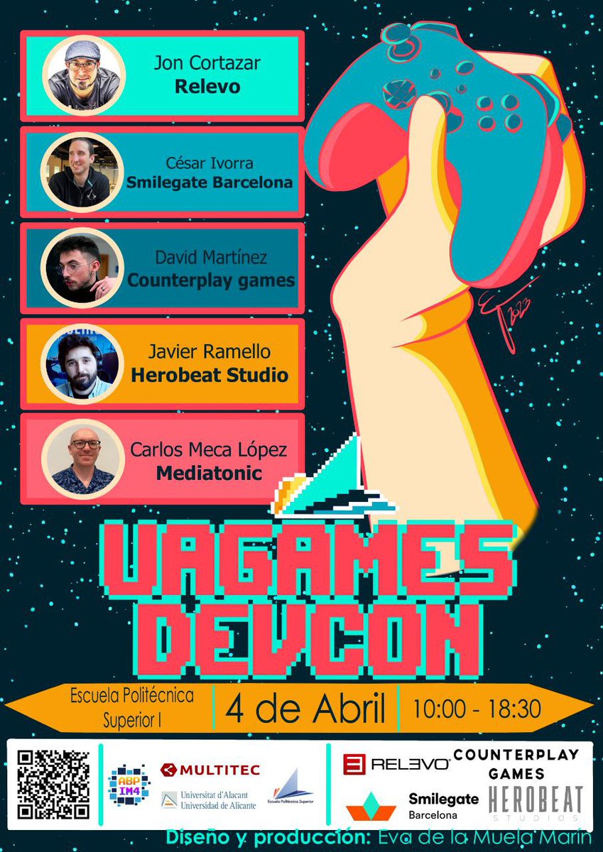 MultiTecUA's tweet photo. 🔥VUELVE EL E3 DE LA UA. VUELVE LA UAGAMES DEVCON.

Este 4 de Abril de 10:00 - 18:30 en la EPS I de la UA ven a ver y probar los proyectos de los estudiantes de 4° de Multimedia y 5 charlas increíbles sobre el sector de los videojuegos.

Más info aquí: https://t.co/kUrzVe8EIY https://t.co/8ECq5sneRK
