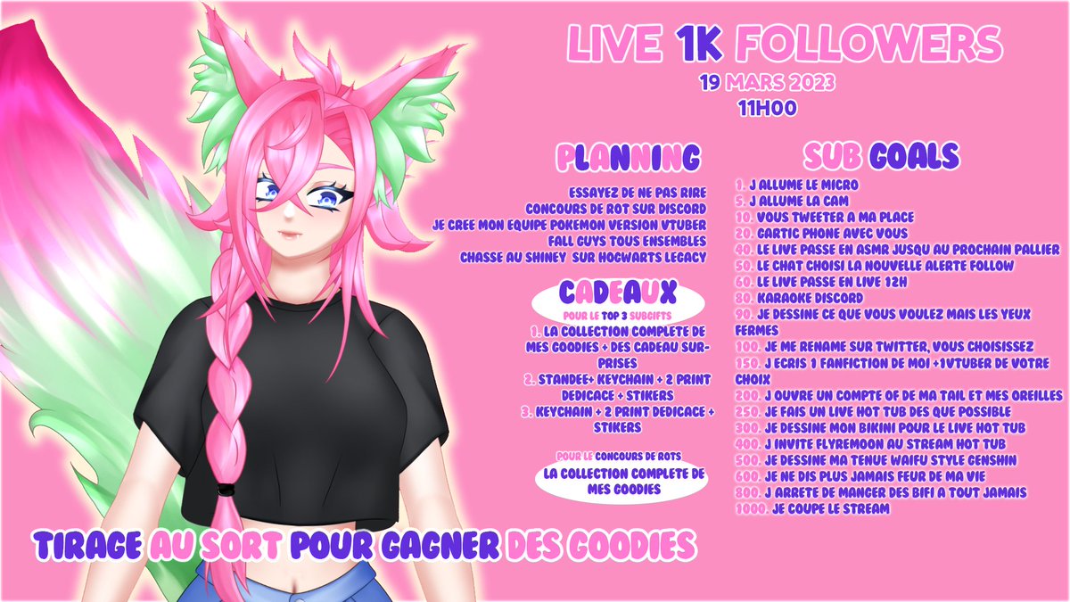 Kaida__off's tweet photo. J'ai décider de rajouter un tirage au sort lors de mon live 1000 followers afin de vous gâtés encore plus ♥
Hésitez pas à partager un max ♥ Merci à tous ♥
RDV ce dimanche à 11h00 pour lé début de ce live ultra symbolique à mes yeux ♥
#vtuberfr #vtuber #vtubers #subgoal https://t.co/Tlaoo4sgsy