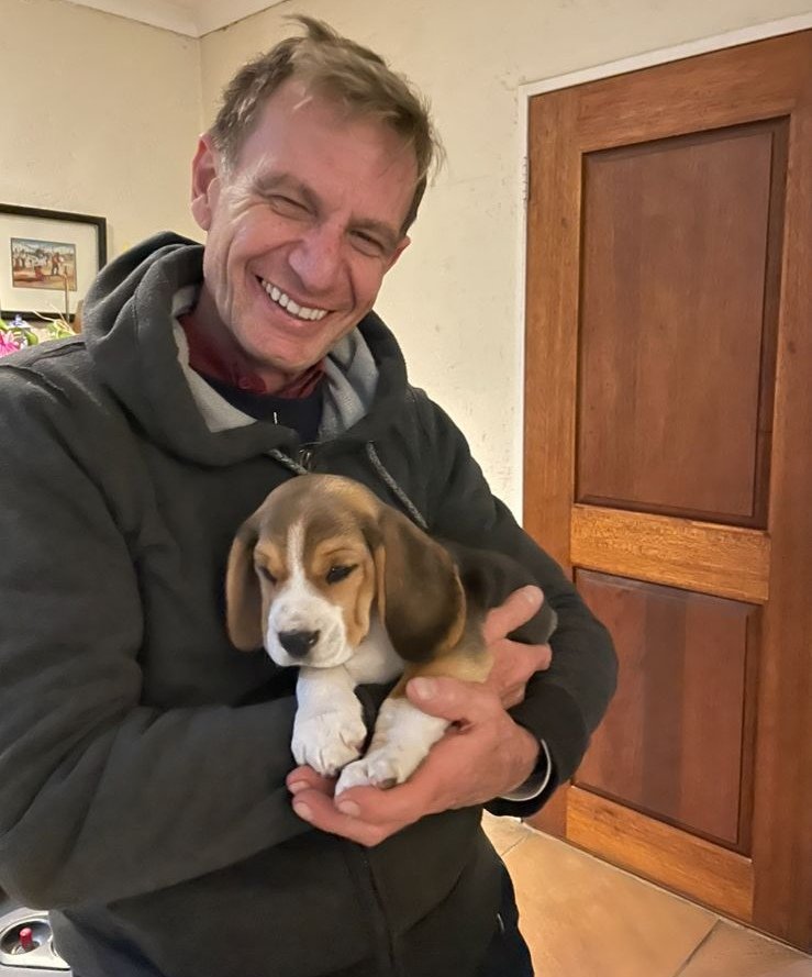 First day at his new home. Delight &amp; trepidation.
I'm thrilled to have a new pup.
He's like "who is this guy and where's my ma?"
#QuincyTheBeaglePup 
#ThrowbackThursday