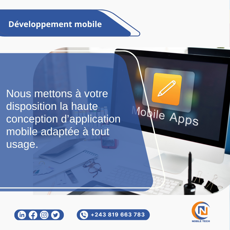 NOBLETECH9's tweet image. Nous pouvons développer pour vous n’importe quel type d’application utilisable sur Android et sur iOS.
Avez-vous un projet d&apos;appli ? Nous sommes à votre disposition pour réaliser cela.

Contactez-nous au +243 819 663 783

#applications  #dévélopementmobile #NobleTech