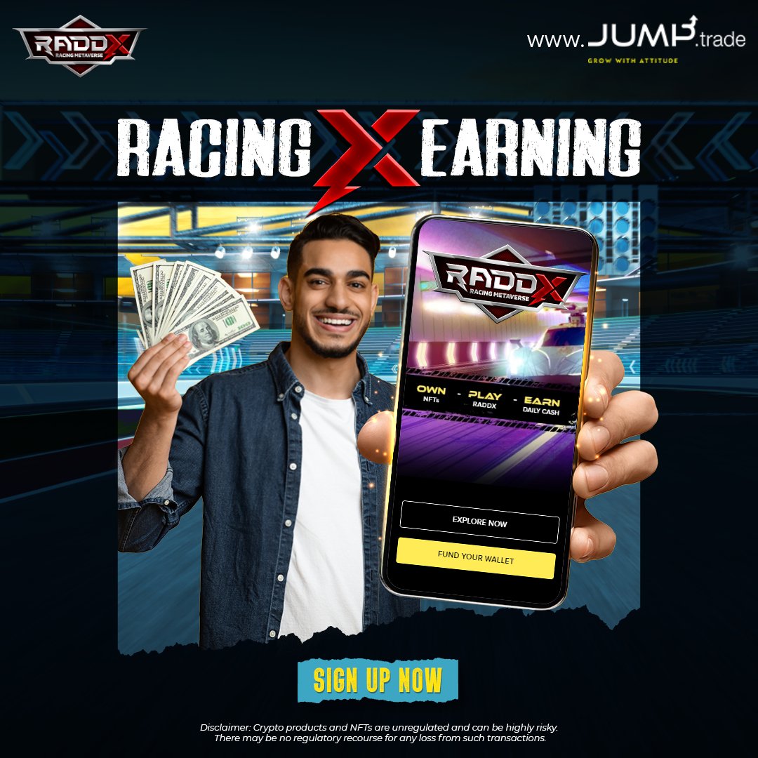 AIJTofficial's tweet photo. Where racing meets earning!

Sign up and fund your wallets!

The RADDX drop goes live on 5th April!

https://t.co/2HR5BTW42z

#CarNFTs #NFTDrop #NFTCommunity #NFTMarketplace #NFTGaming https://t.co/IdyfKHtyZW