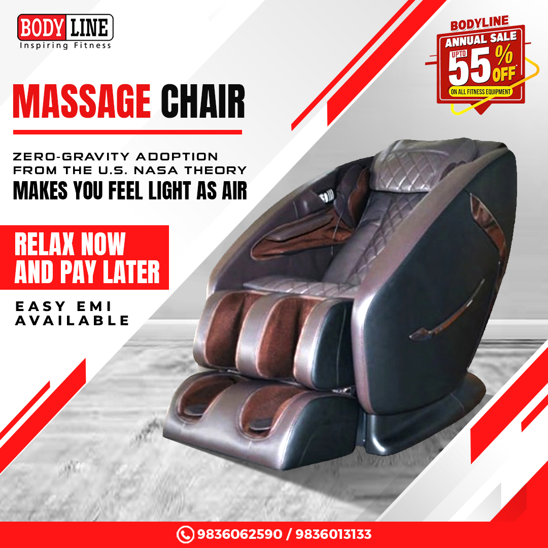 bodyline's tweet photo. The BODYLINE ANNUAL SALE is calling you! 
After a day of exhaustion, all you need is the BODYLINE SPORTS Massage Chair. Grab it now from your nearest BODYLINE SPORTS outlet and enjoy upto 55% off.

Follow the thread to know more. https://t.co/GNkKbwFnbp
